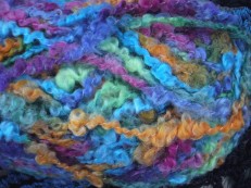lion brand boucle yarn closeup
